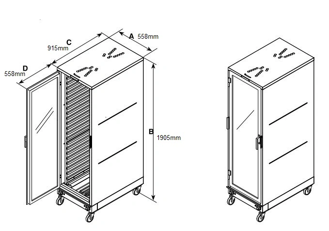 Armoire de fermentation directe pour plateaux