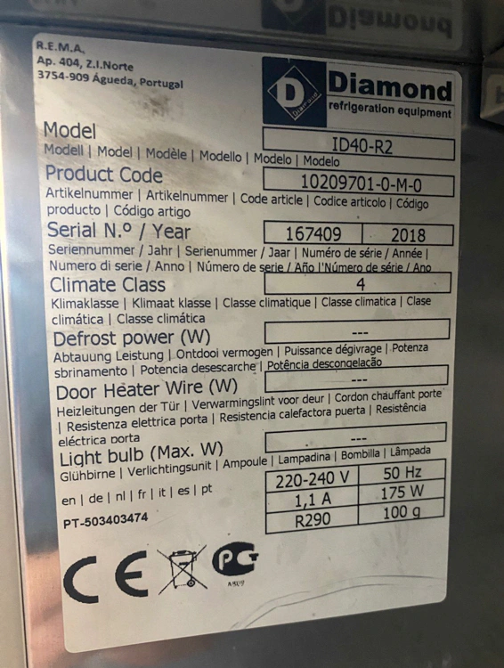 Armoire frigorifique ventilée, 400L, 1 porte d'Occasion