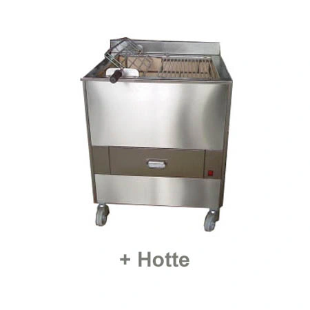 Barbecue portugais 1 grille rotative/1 fixe+hotte