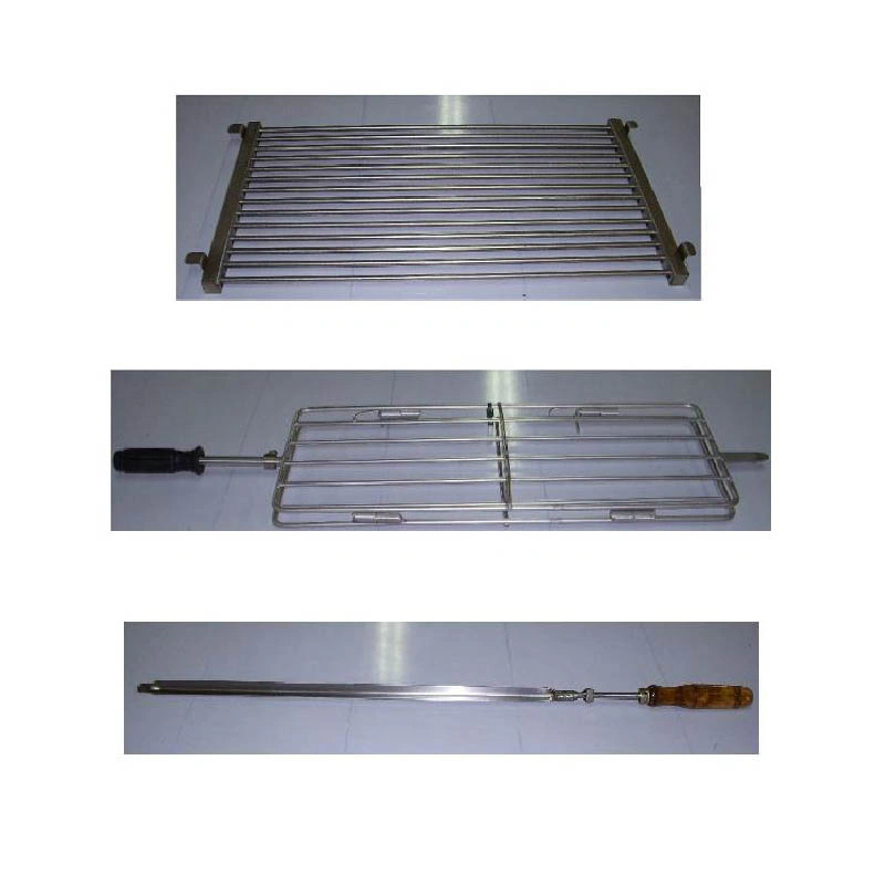 Barbecue portugais 1 grille rotative/1 fixe+hotte