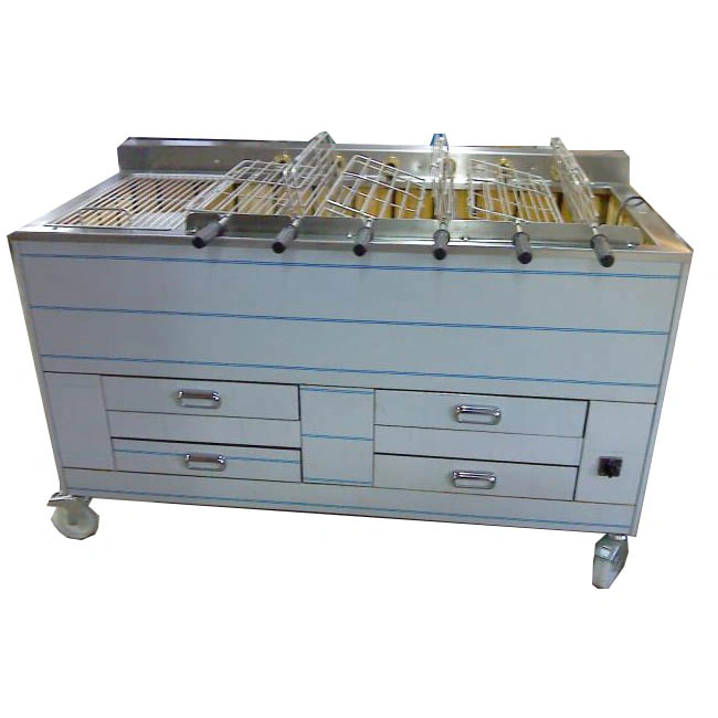 Barbecue portugais 6 grilles rotatives / 1 fixe