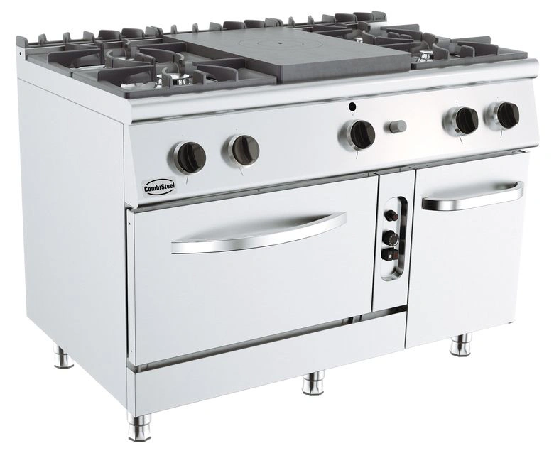 BASE 700 CUISINIERE PLAQUES COUP DE FEU 4 BR. AVEC FOUR GAZ