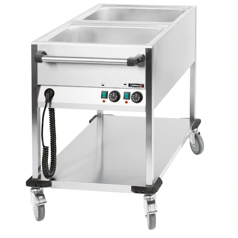 Chariot bain-marie à eau 2 x GN 1/1