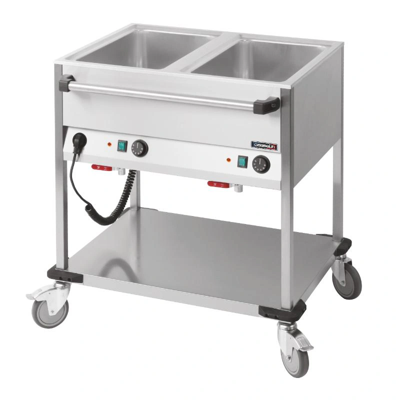 Chariot bain-marie à eau 2 x GN 1/1