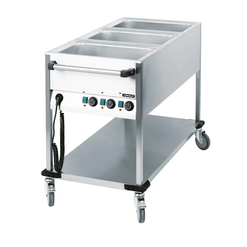 Chariot bain-marie à eau 3 x GN 1/1