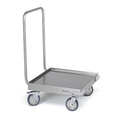 Chariot bas pour paniers avec poignée