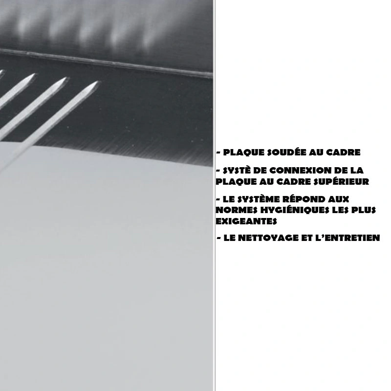 Clam-grill steak électrique chromé durable avec plaque de contact