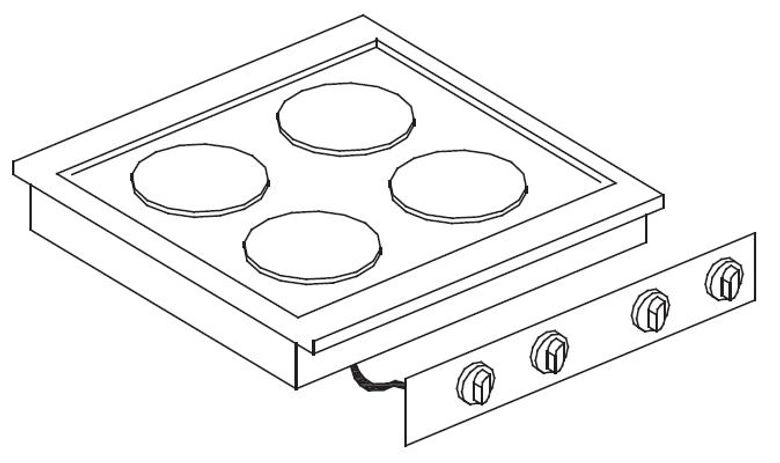 CUISINIÈRE ÉL. 4 PL.