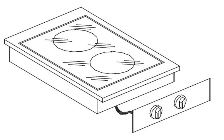 CUISINIÈRE EN CÉRAMIQUE 2 ZONES