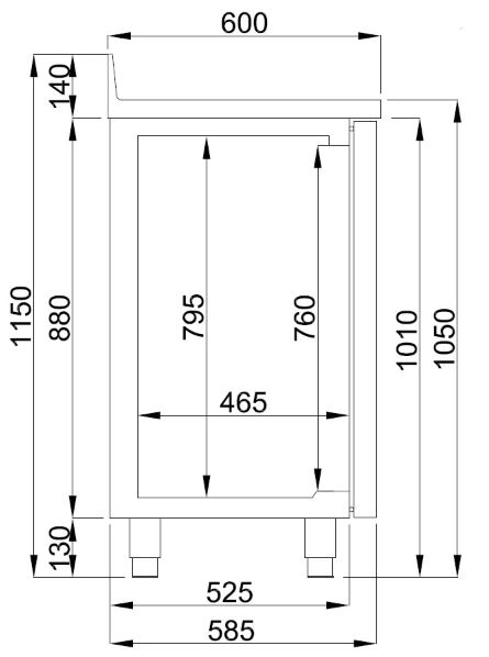 Desserte réfrigérée 3 portes 632L