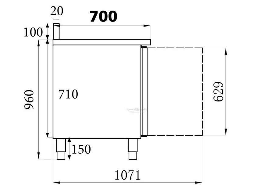 Desserte réfrigérée 4 portes 615.8L