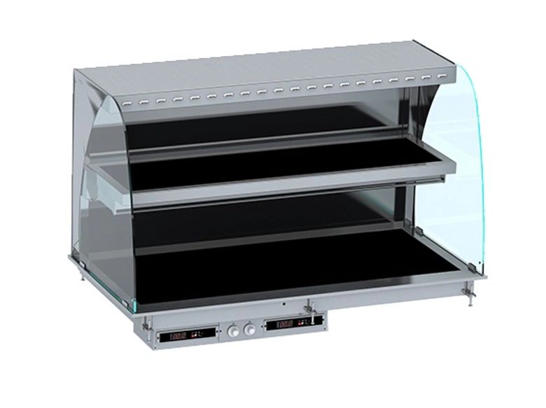 DROP-IN VITRINE COURBEE CHAUFFANTE AVEC PLAQUE VITRO CERAMIQUE MODELE MURAL - NOIR 4/1