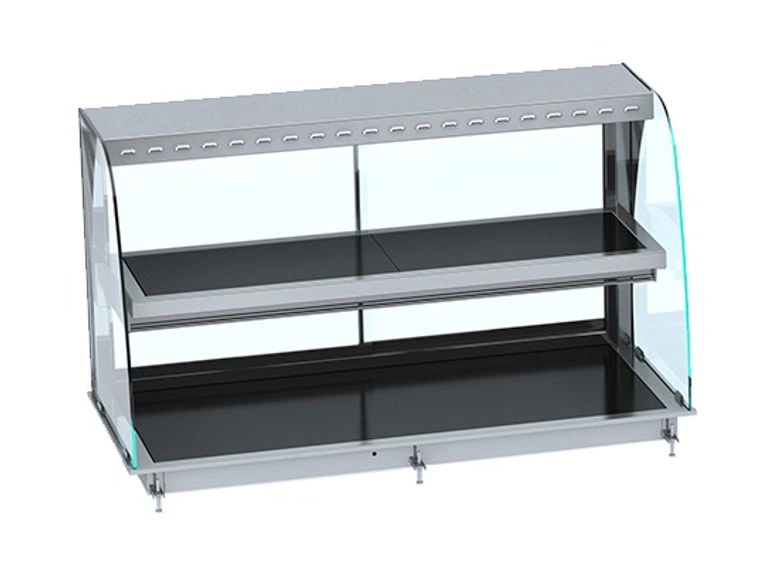 DROP-IN VITRINE COURBEE CHAUFFANTE AVEC PLAQUE VITRO CERAMIQUE NOIR 4/1
