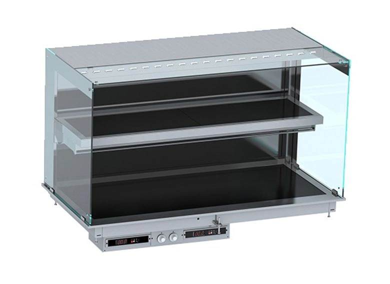 DROP-IN VITRINE CUBIQUE CHAUFFANTE AVEC PLAQUE VITRO CERAMIQUE MODELE MURAL - NOIR 4/1