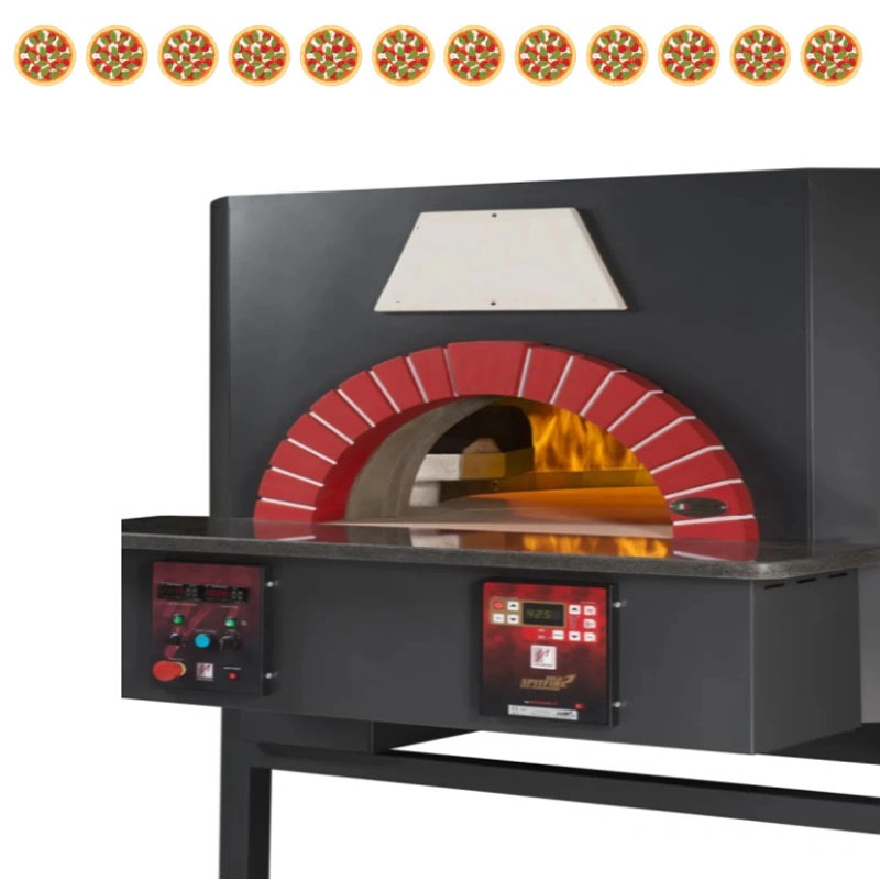 Four à pizza rotatif gaz et bois 12 pizzas