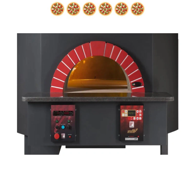 Four à pizza rotatif gaz et bois 6 pizzas