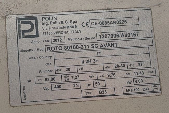 Four rotatif 800x1000 gaz ou fioul d'occasion