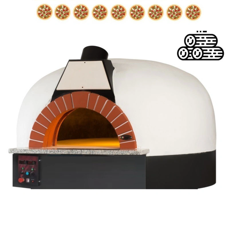 Four rotatif à Bois 9 pizzas finition coupole Blanc