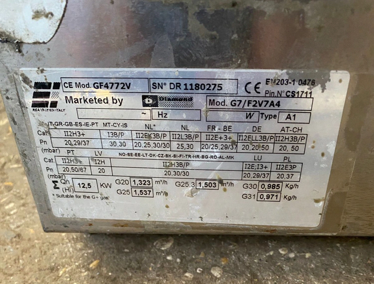 Friteuse à gaz 2 cuves de 7L sur armoire d'Occasion