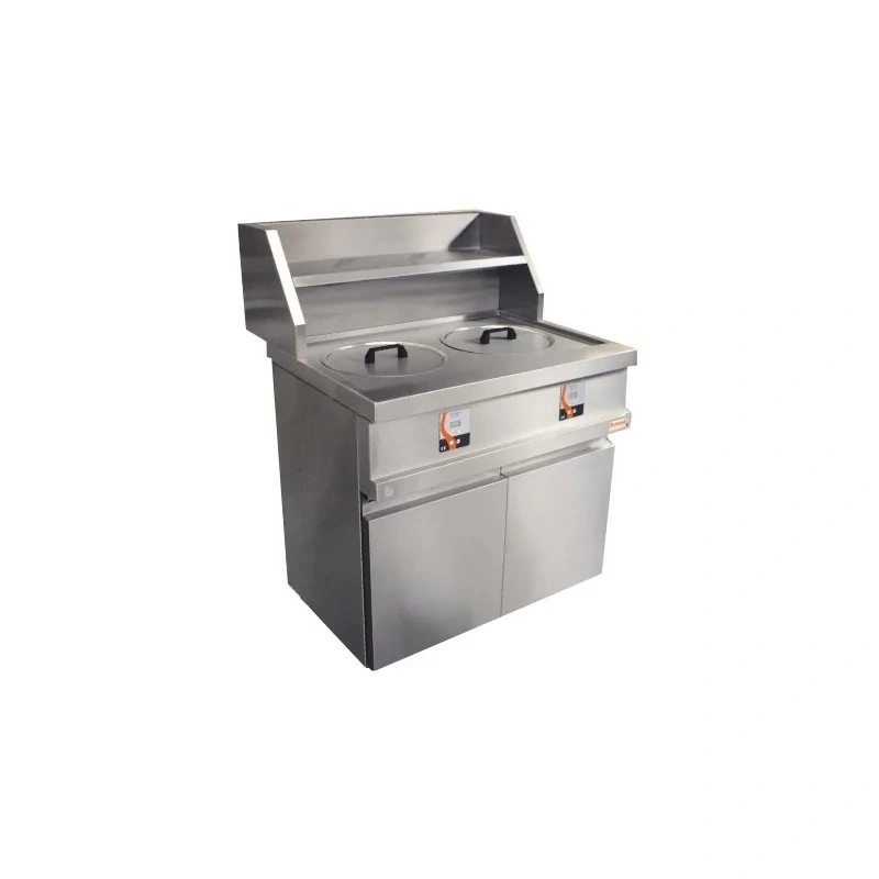 Friteuse gaz électronique 2 cuves 16 L avec hotte
