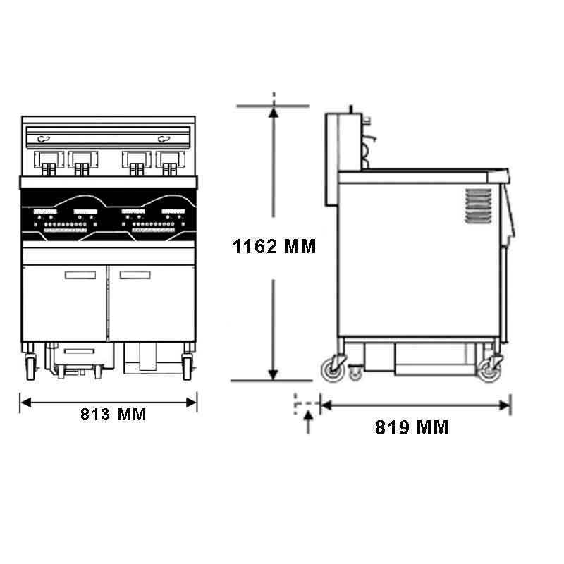 Friteuse électrique professionnelle 2 cuves 14 L