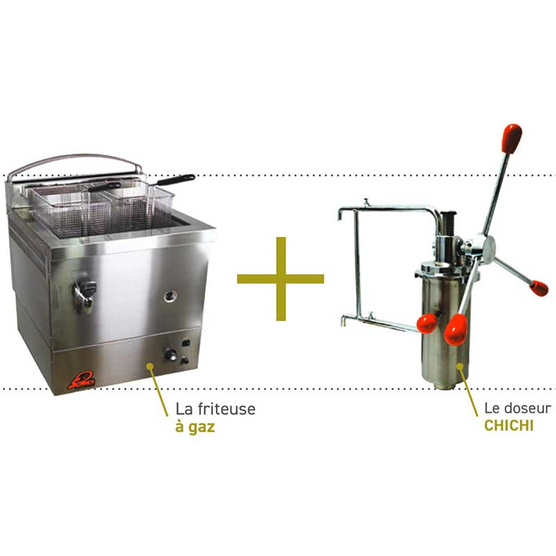 Friteuse foraine gaz 10 L + doseur à chichis