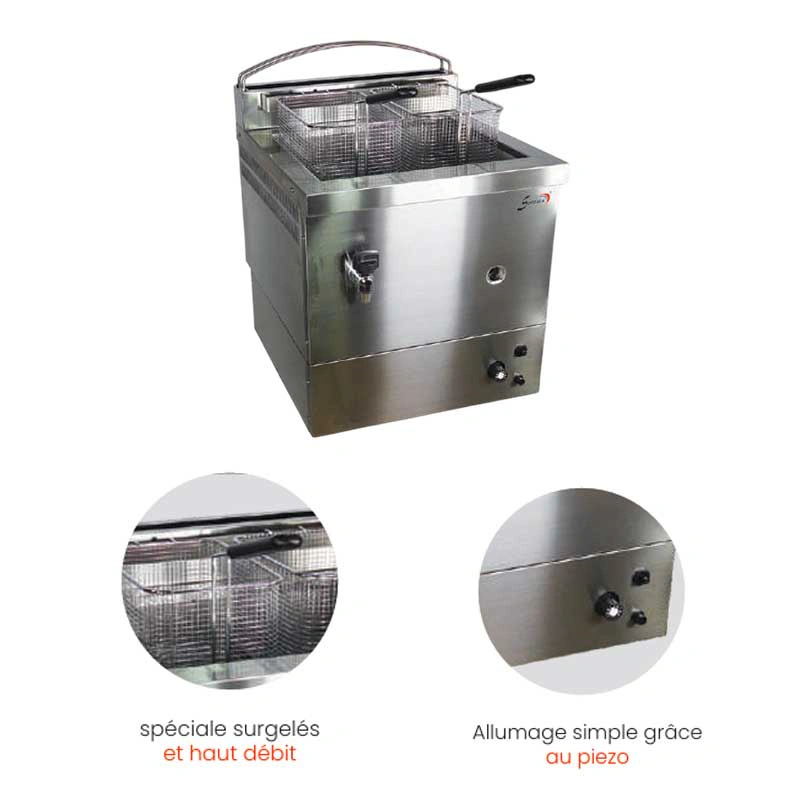 Friteuse foraine gaz 10 L + doseur à chichis