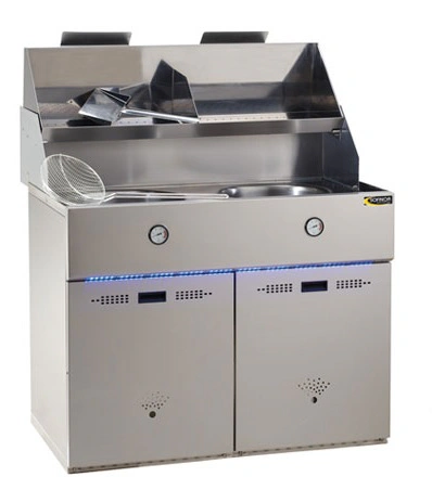 Friteuse gaz 2 cuves rondes 2x15L défi