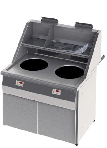 Friteuse gaz 2 cuves rondes 2x15L