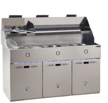 Friteuse gaz 3 cuves rondes 3x15L défi