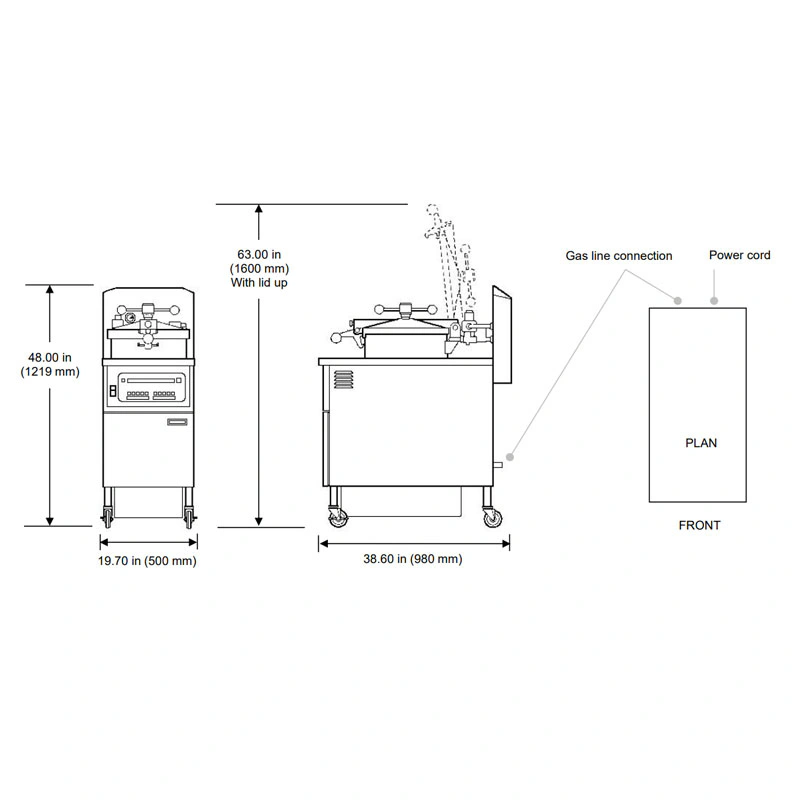 Friteuse GAZ a Pression PFG 600 Computer 8000