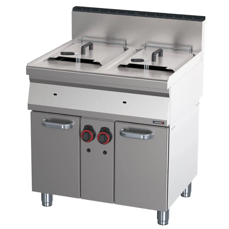 Friteuse gaz avec soubassement 2x15 litres 80