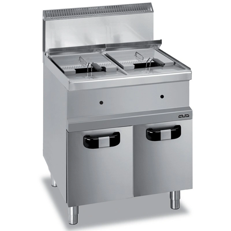 Friteuse gaz sur coffre 2 cuves 2 x 14 L