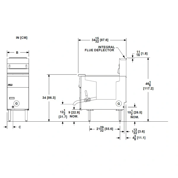 Friteuse haut rendement Gaz 18-23 Kg