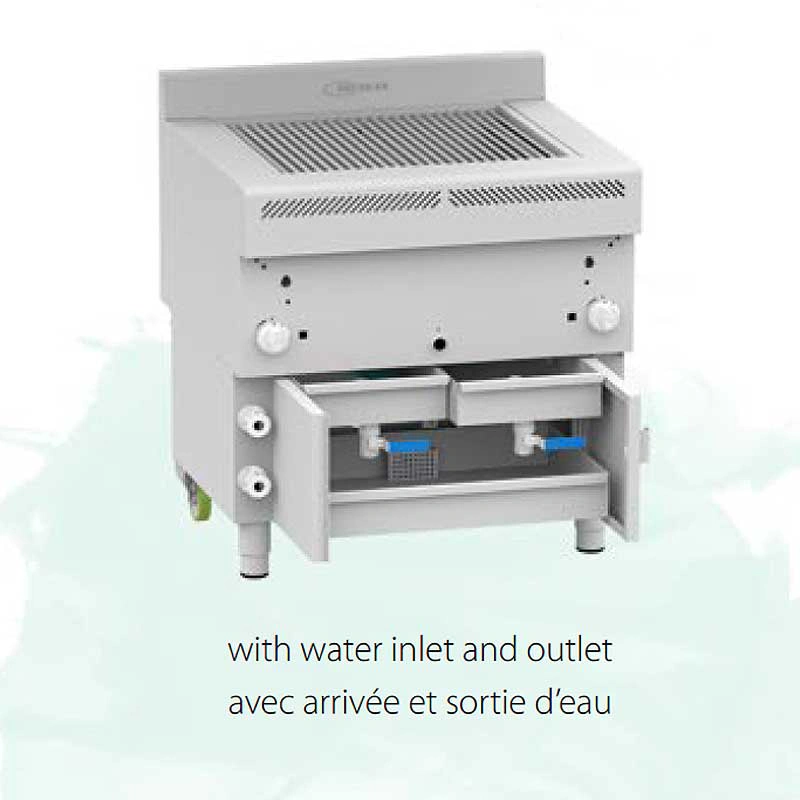 Gril professionnel à gaz inox grande surface