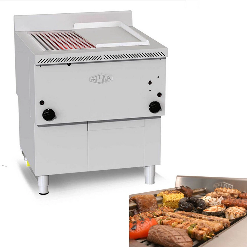Gril professionnel à gaz inox multifonction