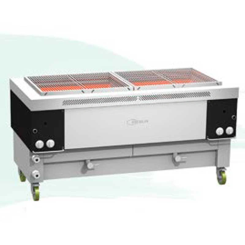 Gril professionnel à gaz inox quadruple module