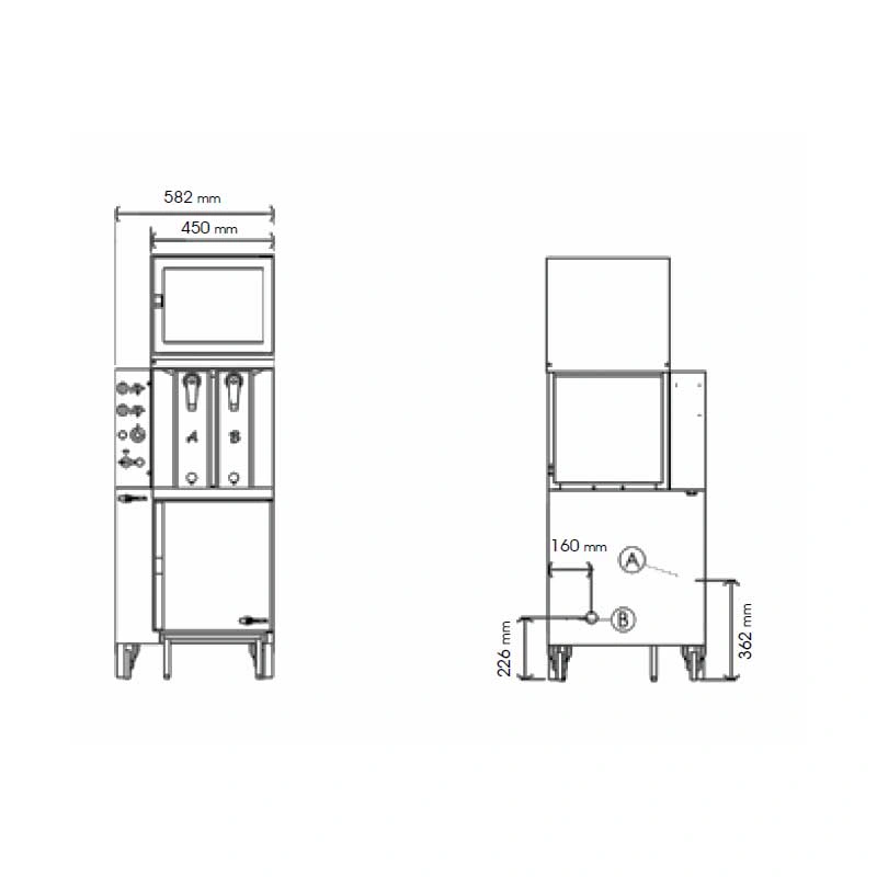 Gril vertical électrique 2 broches inox