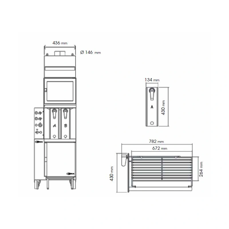 Gril vertical électrique 2 broches inox