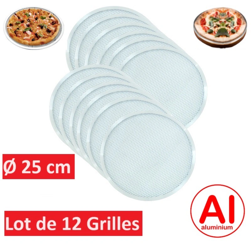Lot de 12 grilles à pizza Ø 25 cm