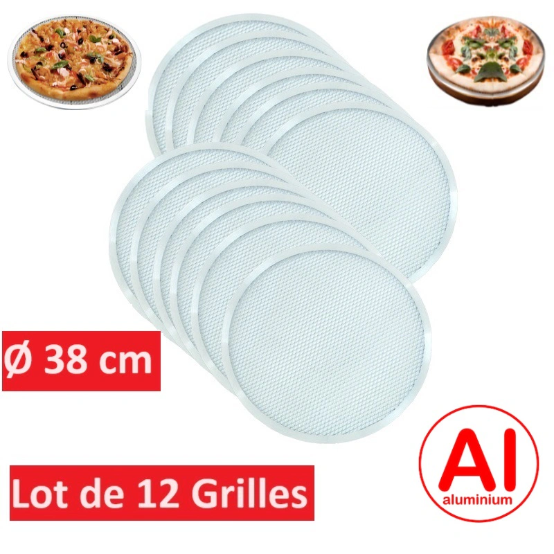 Lot de 12 grilles à pizza Ø 38 cm