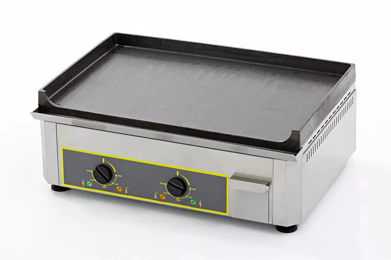 Plaque à snacker électrique en fonte – 2 zones de cuisson