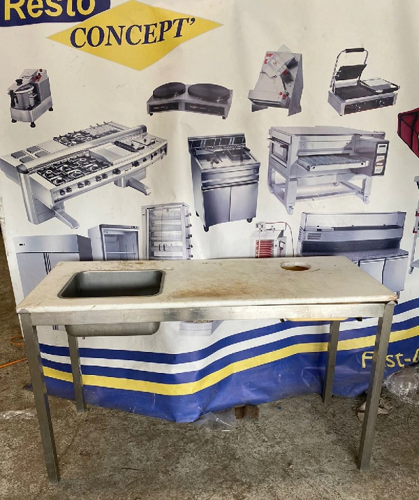 Plonge Inox Largeur 1500 mm - 1 Bac à Droite