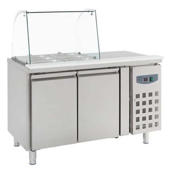 Saladette 2 portes GN1/1 vitrée