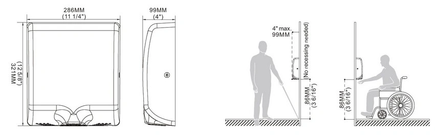 Sèche main professionnel en argent HD-30
