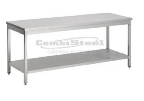 Table de travail inox avec étagère basse 1000x700