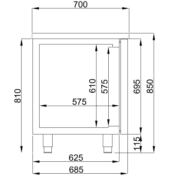 TABLE RÉFRIGÉRÉE 2 PORTES ET 2 TIROIRS