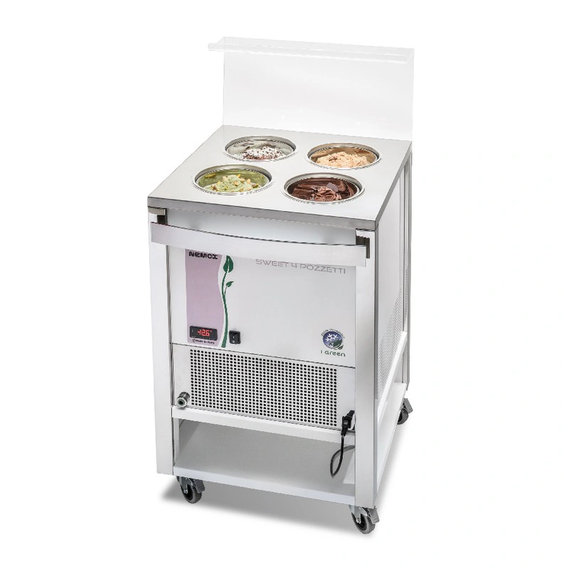 Vitrine à Glace Sweet 4 Pozzetti i-Green Blanc