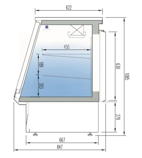 Vitrine de presentation refrigeree 2 portes 1,5m