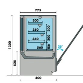 Vitrine Mafirol Vitre rabattable 0.7m